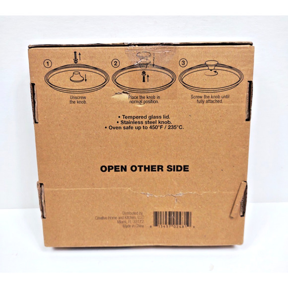 Victoria Round 8-Inch Glass Lid for Cast Iron Skillet or Pan w Stainless Knob - Picture 7 of 10